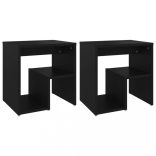 2 db fekete szerelt fa éjjeliszekrény 40 x 30 x 40 cm