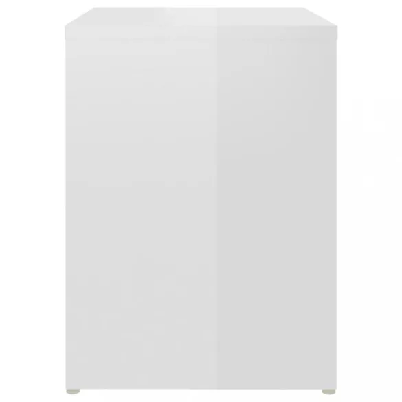 magasfényű fehér szerelt fa éjjeliszekrény 40 x 30 x 40 cm