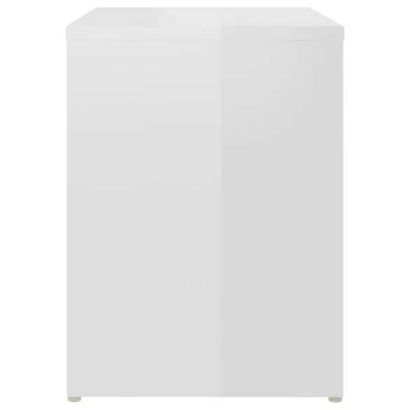 2 db magasfényű fehér szerelt fa éjjeliszekrény 40 x 30 x 40 cm