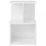 magasfényű fehér szerelt fa éjjeliszekrény 35 x 35 x 55 cm