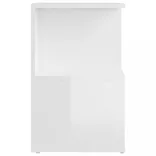 magasfényű fehér szerelt fa éjjeliszekrény 35 x 35 x 55 cm
