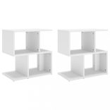 2 db fehér szerelt fa éjjeliszekrény 50 x 30 x 51,5 cm