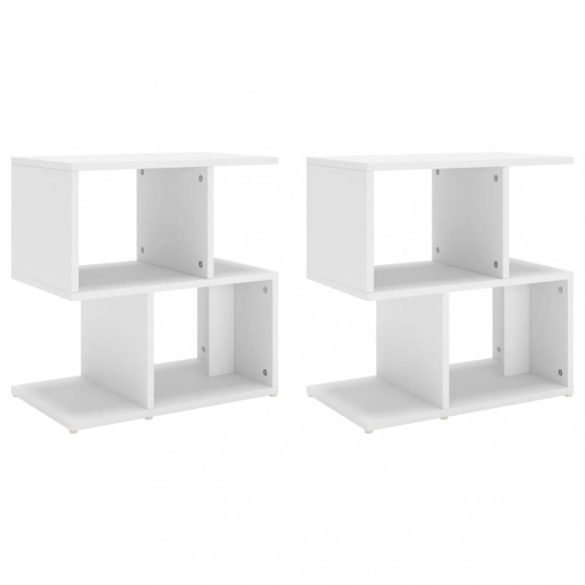 2 db fehér szerelt fa éjjeliszekrény 50 x 30 x 51,5 cm