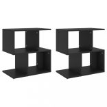 2 db fekete szerelt fa éjjeliszekrény 50 x 30 x 51,5 cm