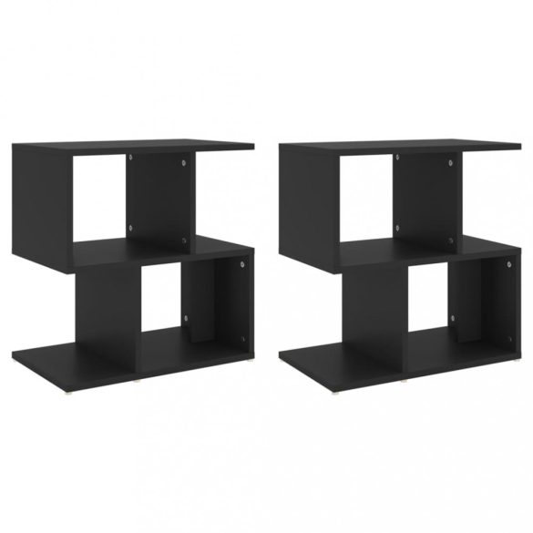 2 db fekete szerelt fa éjjeliszekrény 50 x 30 x 51,5 cm