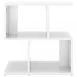 2 db magasfényű fehér szerelt fa éjjeliszekrény 50x30x51,5cm