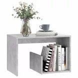 betonszürke szerelt fa kisasztal 59 x 36 x 38 cm