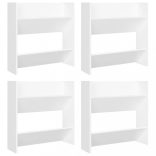 4 db fehér szerelt fa fali cipősszekrény 60 x 18 x 60 cm