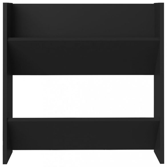 4 db fekete szerelt fa fali cipősszekrény 60 x 18 x 60 cm