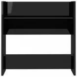 2 db magasfényű fekete szerelt fa fali cipősszekrény 60x18x60cm