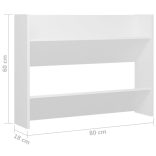 fehér szerelt fa fali cipősszekrény 80 x 18 x 60 cm