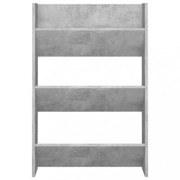 betonszürke forgácslap fali cipősszekrény 60 x 18 x 90 cm