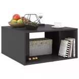 4 db magasfényű szürke szerelt fa dohányzóasztal 33x33x33 cm
