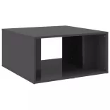4 db magasfényű szürke szerelt fa dohányzóasztal 33x33x33 cm