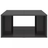4 db magasfényű szürke szerelt fa dohányzóasztal 33x33x33 cm