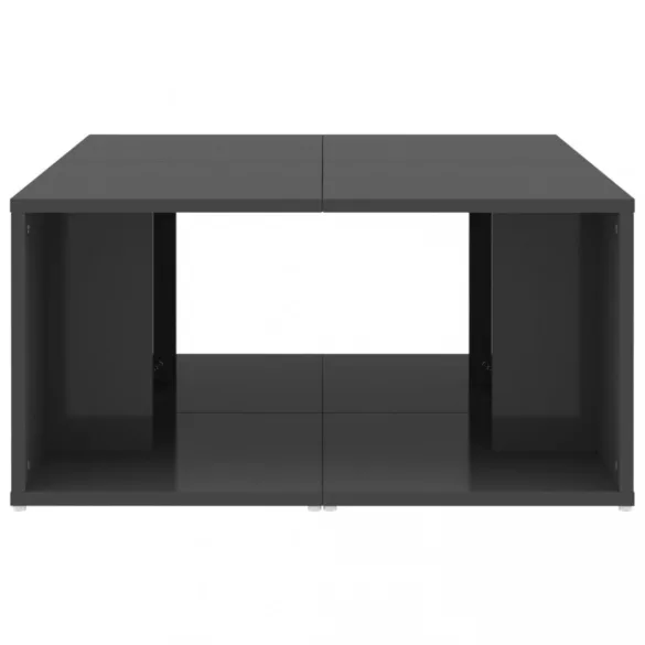 4 db magasfényű szürke szerelt fa dohányzóasztal 33x33x33 cm