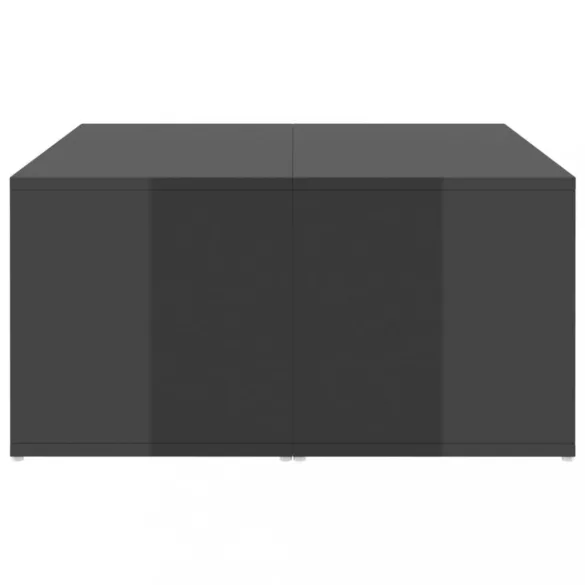 4 db magasfényű szürke szerelt fa dohányzóasztal 33x33x33 cm