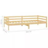 tömör fenyőfa kanapéágy 90 x 200 cm