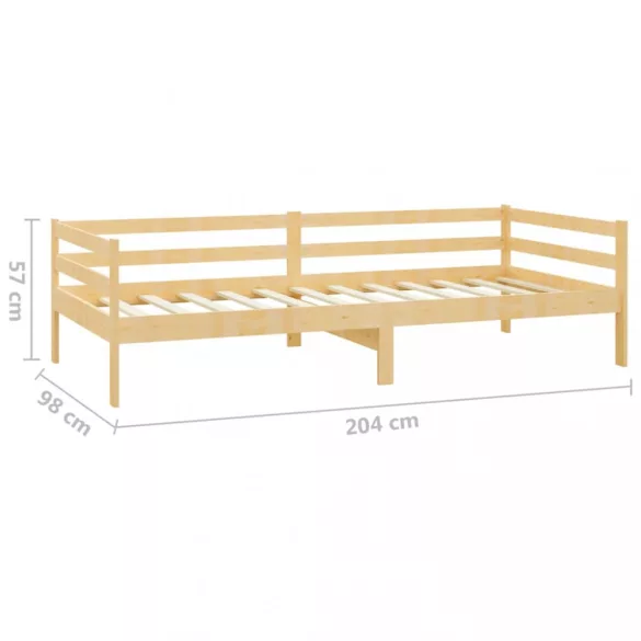 tömör fenyőfa kanapéágy 90 x 200 cm