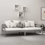 szürke tömör fenyőfa kanapéágy 90 x 200 cm