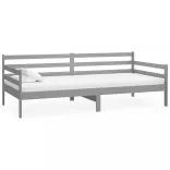 szürke tömör fenyőfa kanapéágy 90 x 200 cm