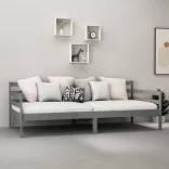 szürke tömör fenyőfa kanapéágy 90 x 200 cm