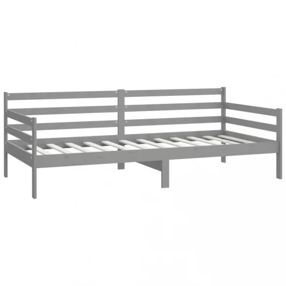 szürke tömör fenyőfa kanapéágy 90 x 200 cm