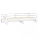 fehér tömör fenyőfa kihúzható kanapéágy 2 x (90 x 200) cm