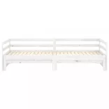 fehér tömör fenyőfa kihúzható kanapéágy 2 x (90 x 200) cm