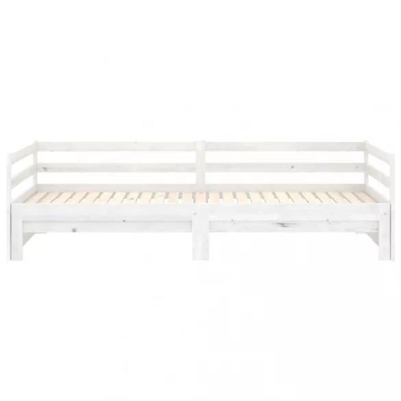 fehér tömör fenyőfa kihúzható kanapéágy 2 x (90 x 200) cm