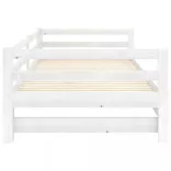 fehér tömör fenyőfa kihúzható kanapéágy 2 x (90 x 200) cm