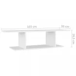 fehér falra szerelhető TV-szekrény 103 x 30 x 26,5 cm
