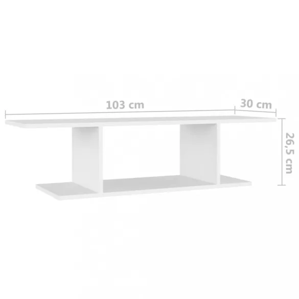 fehér falra szerelhető TV-szekrény 103 x 30 x 26,5 cm