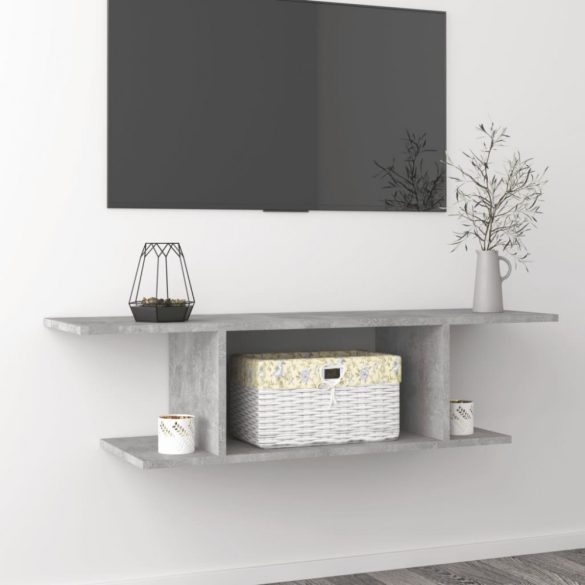 betonszürke falra szerelhető TV-szekrény 103 x 30 x 26,5 cm