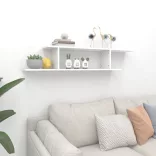 fehér szerelt fa falra szerelhető TV-polc 125 x 18 x 23 cm