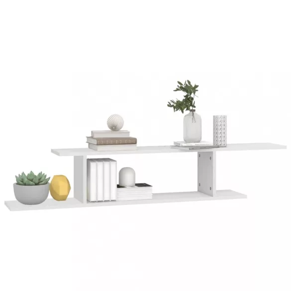 fehér szerelt fa falra szerelhető TV-polc 125 x 18 x 23 cm
