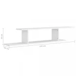fehér szerelt fa falra szerelhető TV-polc 125 x 18 x 23 cm