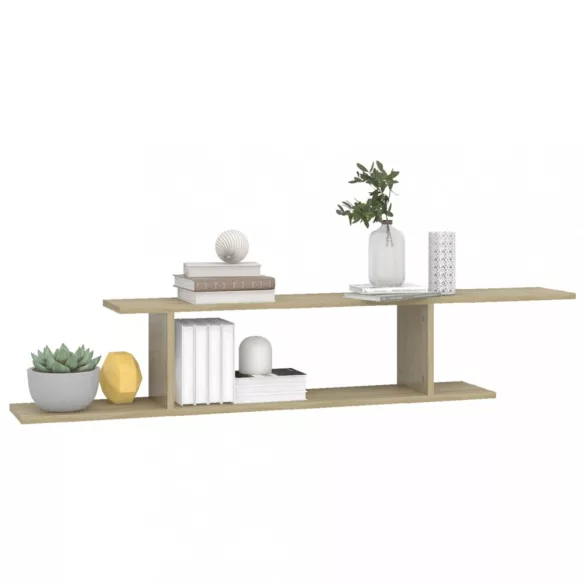 sonoma tölgy szerelt fa falra szerelhető TV-polc 125x18x23 cm