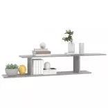 betonszürke szerelt fa falra szerelhető TV-polc 125x18x23 cm