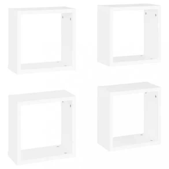 4 db fehér fali kockapolc 30 x 15 x 30 cm