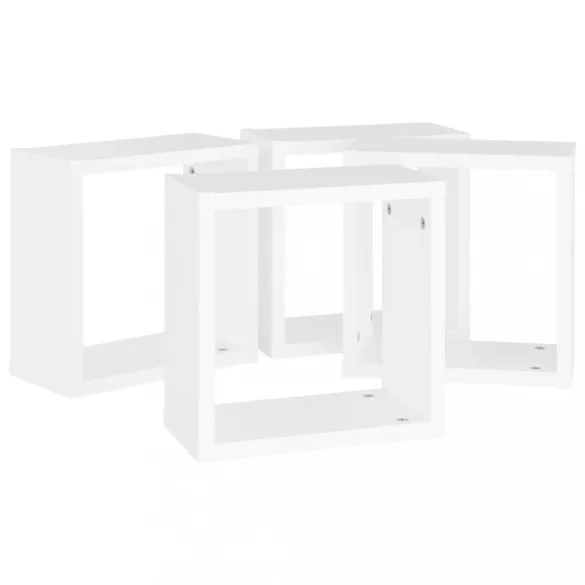4 db fehér fali kockapolc 30 x 15 x 30 cm