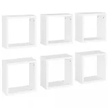 6 db fehér fali kockapolc 30 x 15 x 30 cm