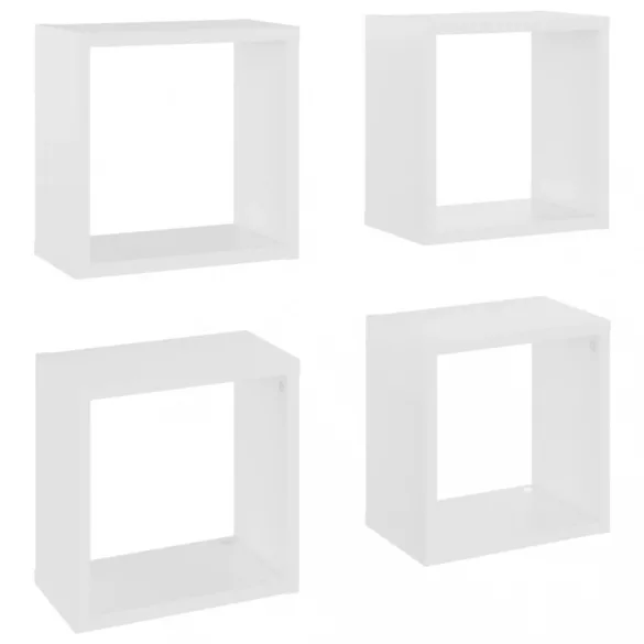4 db fehér fali kockapolc 26 x 15 x 26 cm