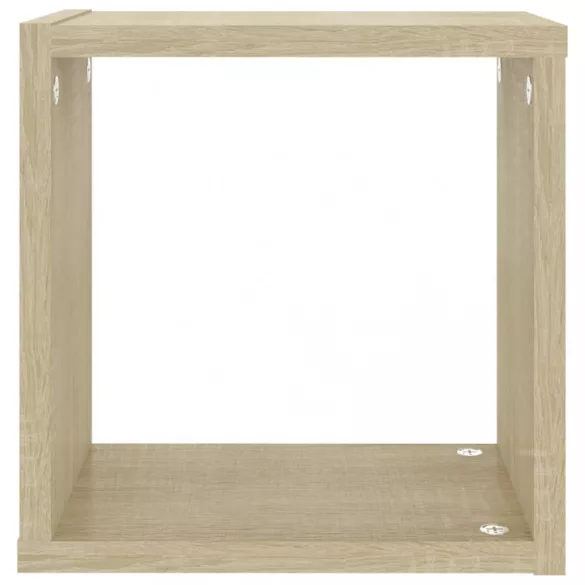 4 db sonoma tölgy színű szerelt fa fali kockapolc 26x15x26 cm