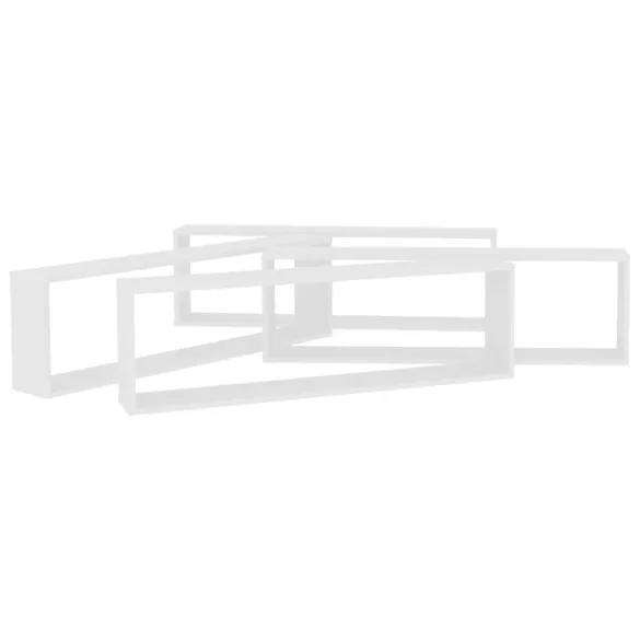 4 db fehér szerelt fa fali polc 100 x 15 x 30 cm