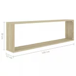 2 db sonoma tölgy színű szerelt fa fali polc 100 x 15 x 30 cm