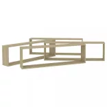 4 db sonoma tölgy színű szerelt fa fali polc 100x15x30 cm