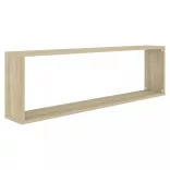 4 db sonoma tölgy színű szerelt fa fali polc 100x15x30 cm