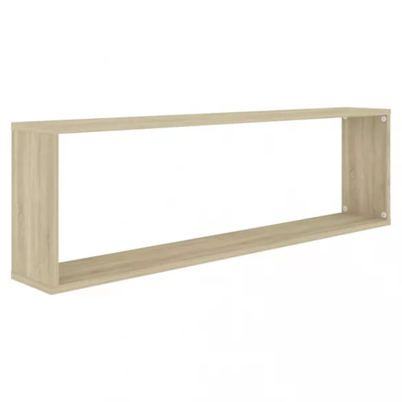 4 db sonoma tölgy színű szerelt fa fali polc 100x15x30 cm