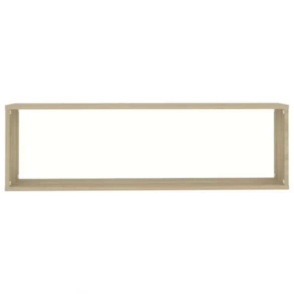 4 db sonoma tölgy színű szerelt fa fali polc 100x15x30 cm